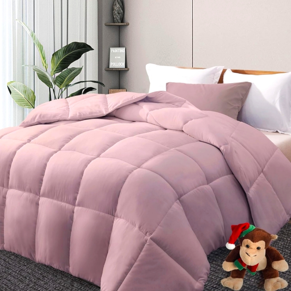 NEW DOWNCOOL Comforter Twin Size, Duvet Insert, Light Pink All Season